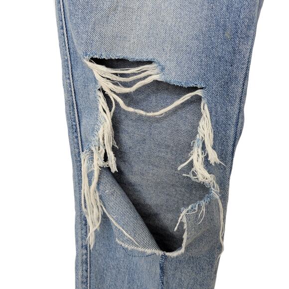 Flying Monkey Apart High Rise Mom Ripped Straight Crop Jeans Women Sz 26 - Picture 3 of 7